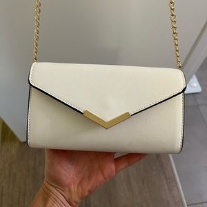 White and gold envelope purse